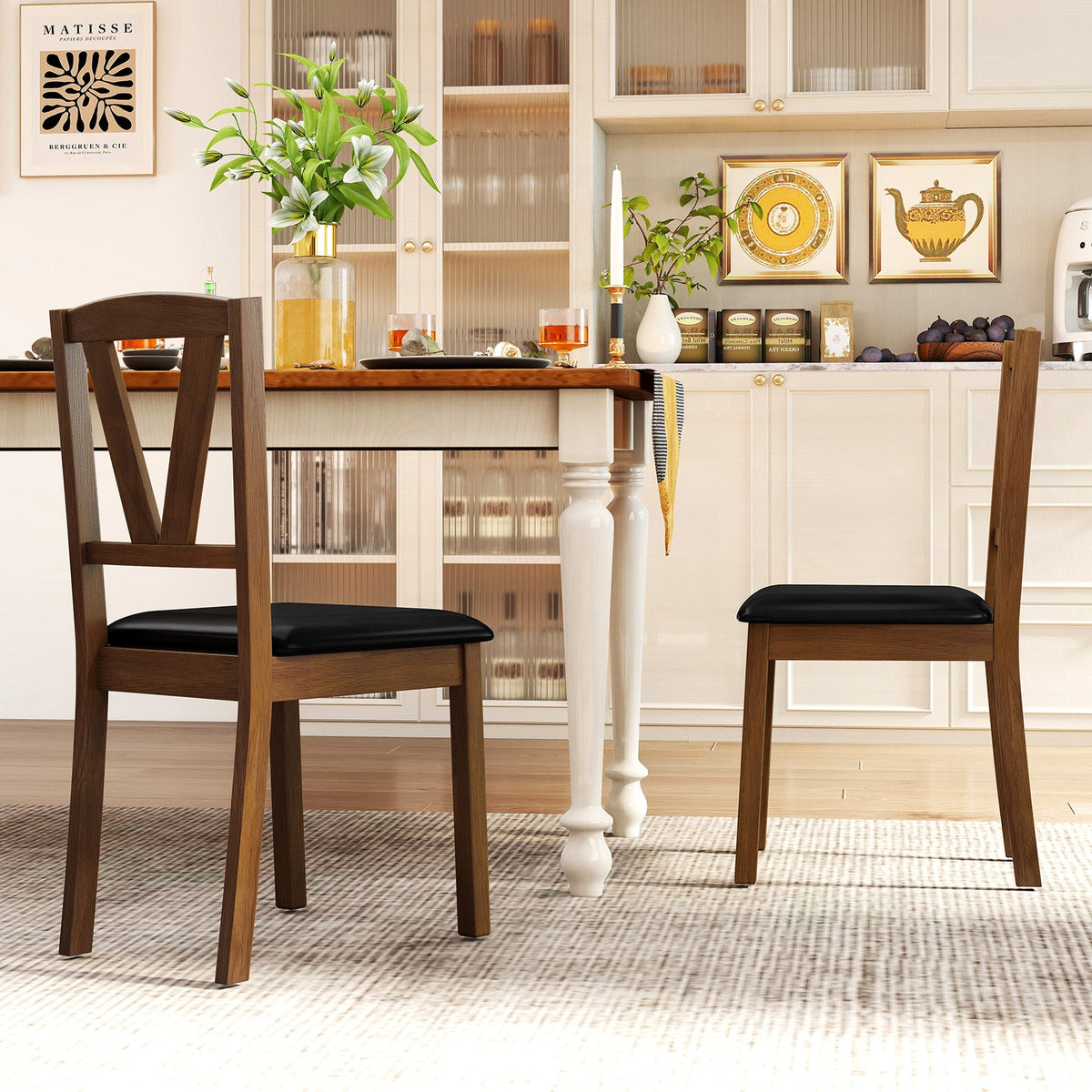 Goflame Wooden Dining Chairs Set (2/4)