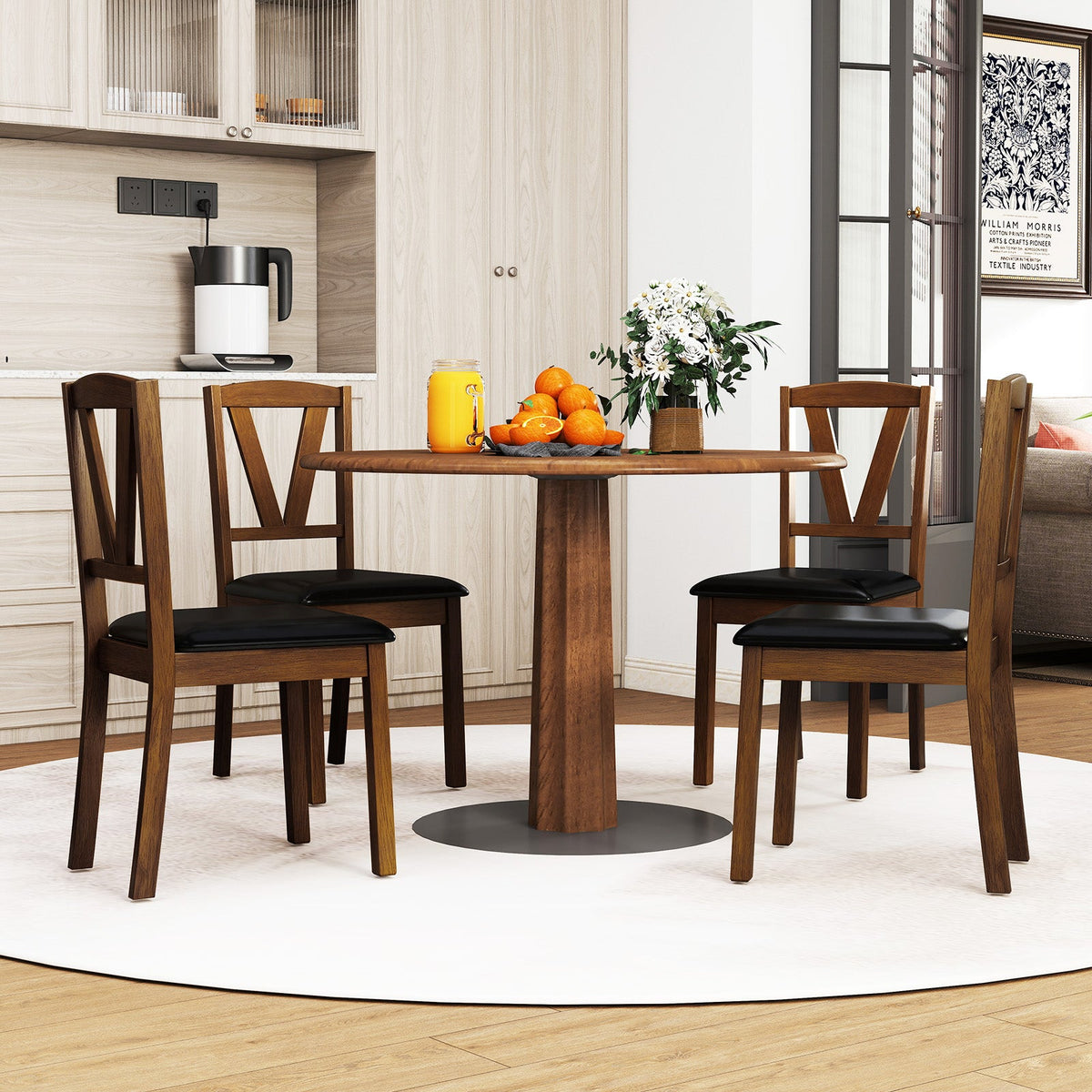 Goflame Wooden Dining Chairs Set (2/4)
