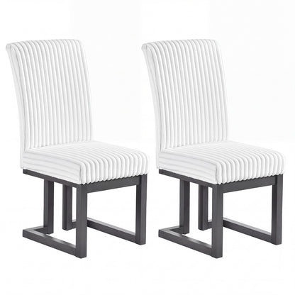 Goflame Upholstered Dining Chairs Set of 2, Kitchen Chairs with High Back | Modern Dining Room Chairs with Fabric Channel Back & Seat