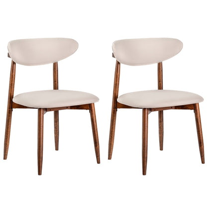 Goflame Modern Upholstered Wooden Dining Chairs with Fabric Padded Seat (2/4)