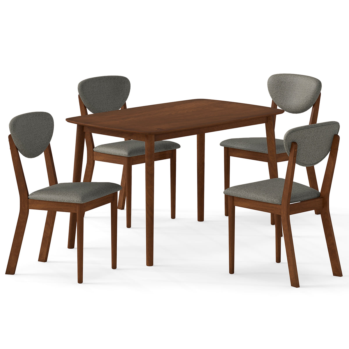 Goflame Wooden Dining Chairs Set of 4, Upholstered Kitchen Chairs | Farmhouse Dining Room Chair w/ Padded Seat & Back