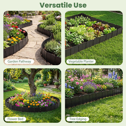 Goflame 70 Pcs Garden Landscape Edging Border with Interlocking Panels