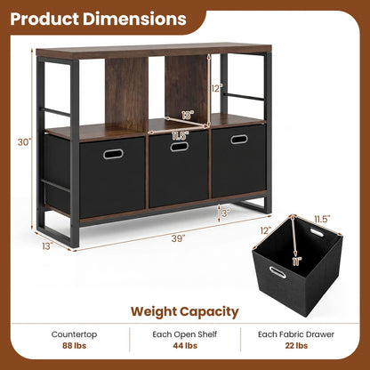 Goflame 6 Cube Storage Organizer with 3 Storage Bins