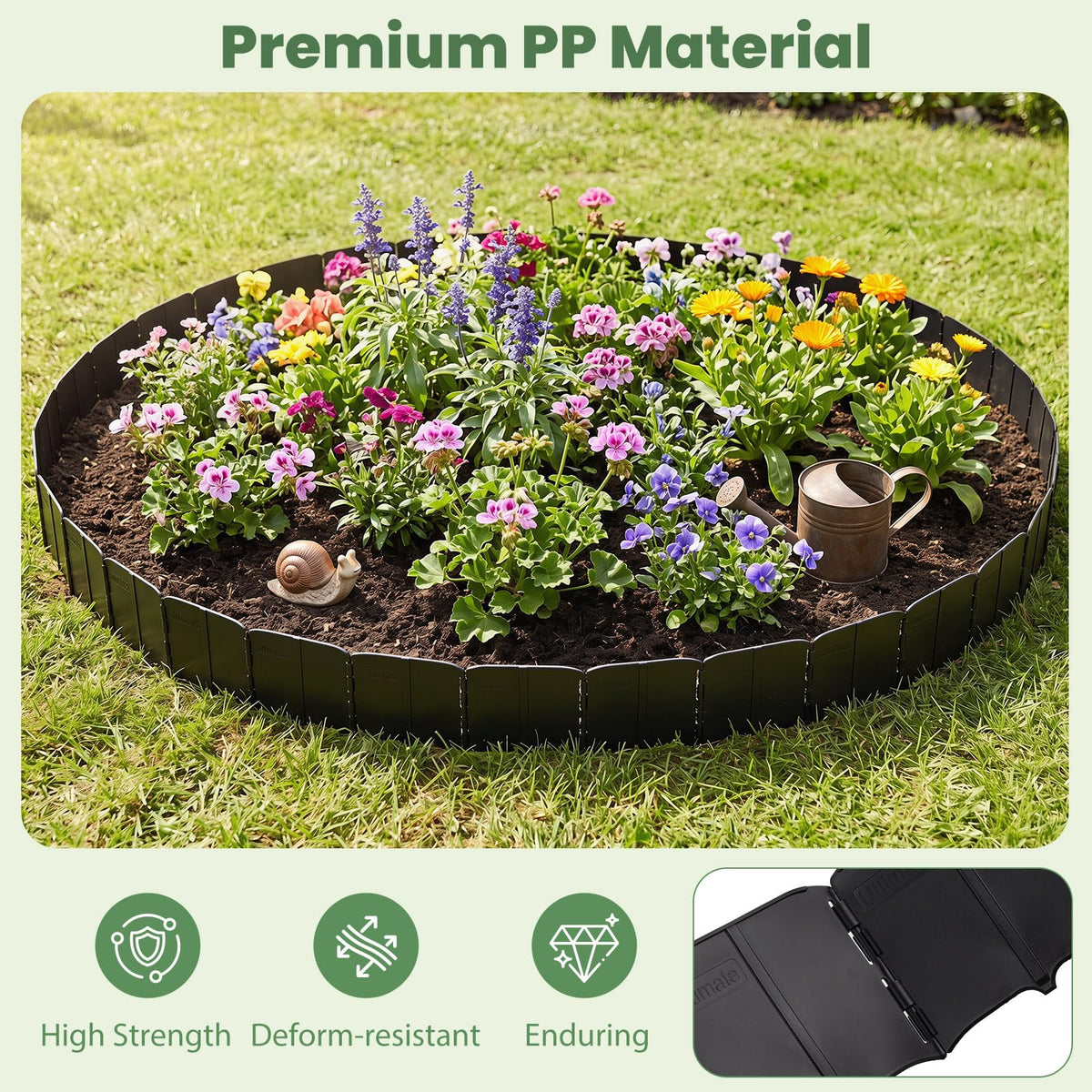 Goflame 70 Pcs Garden Landscape Edging Border with Interlocking Panels