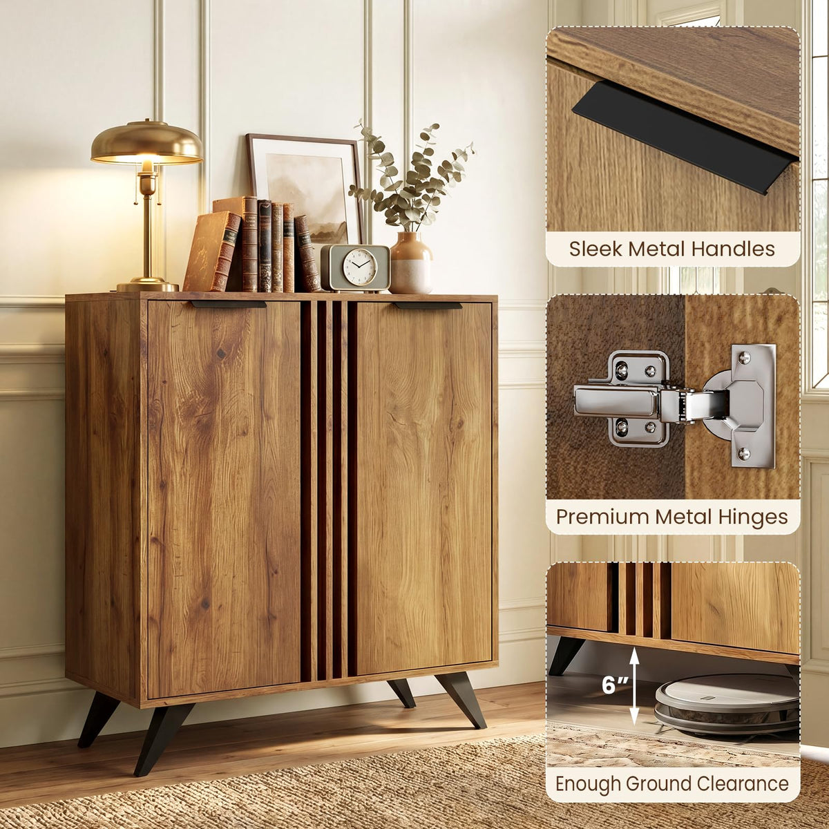 Goflame Shoe Storage Cabinet with 2 Doors