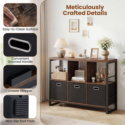 Goflame 6 Cube Storage Organizer with 3 Storage Bins