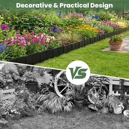 Goflame 70 Pcs Garden Landscape Edging Border with Interlocking Panels