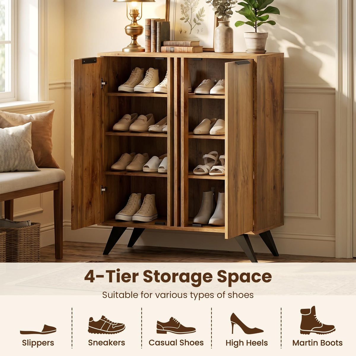 Goflame Shoe Storage Cabinet with 2 Doors