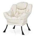 Goflame Modern Lazy Chair, Accent Contemporary Lounge Chair Polyester Fabric w/Steel Frame