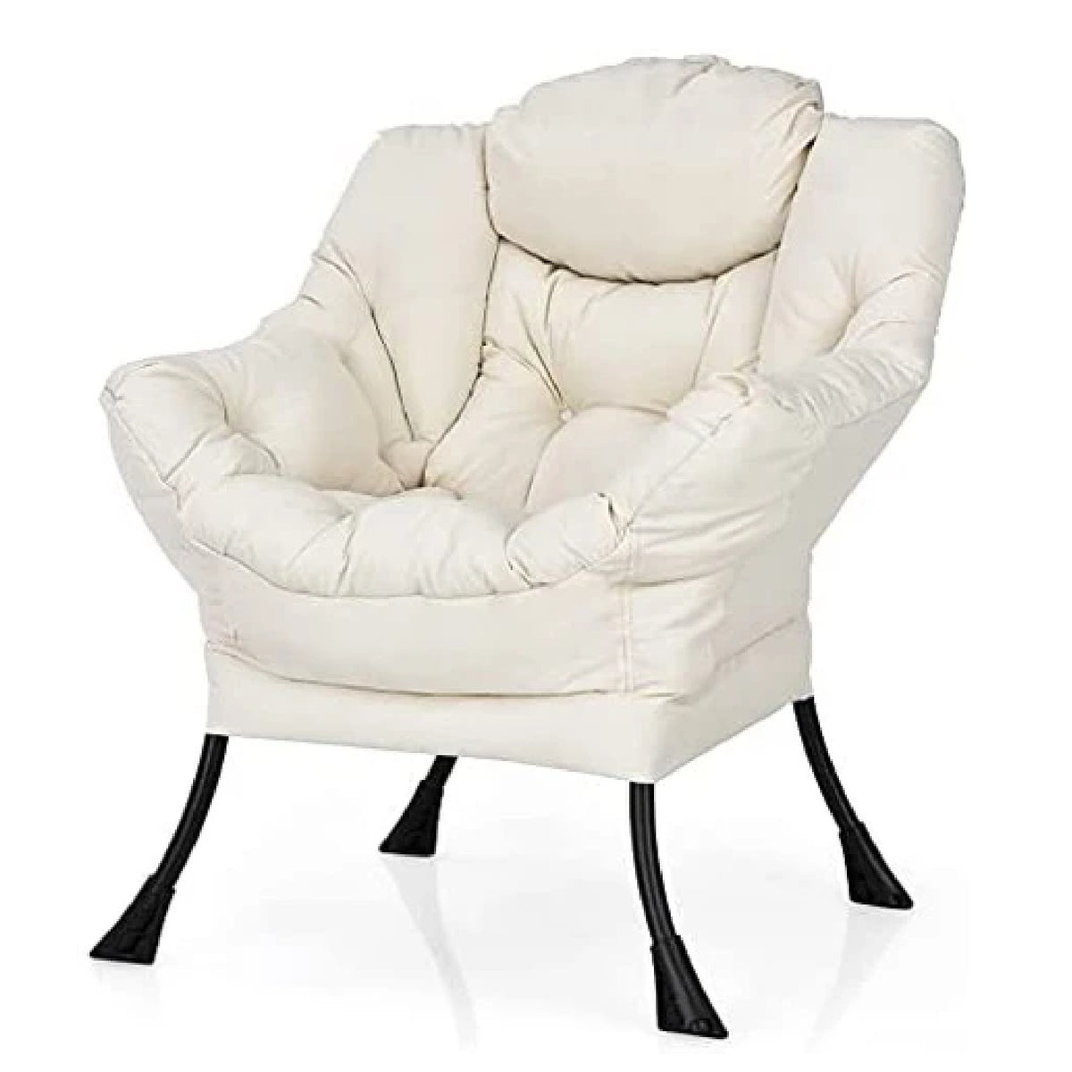 Goflame Modern Lazy Chair, Accent Contemporary Lounge Chair Polyester Fabric w/Steel Frame