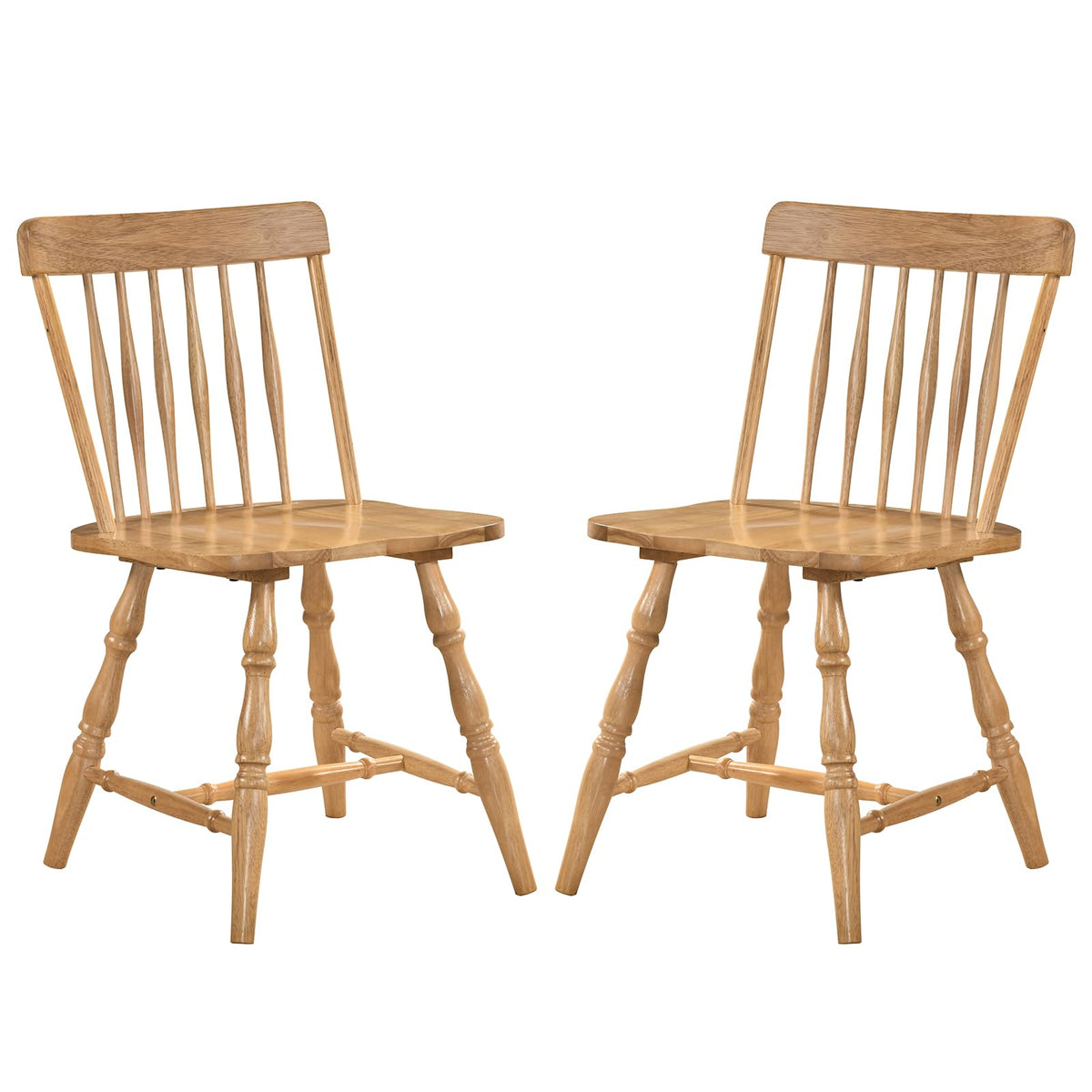 Goflame Windsor Dining Chairs Set of 2/4 with Turned Legs & Curved Spindle Back