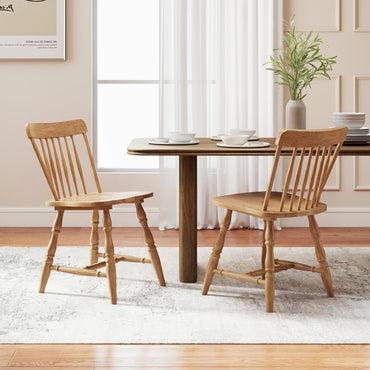 Goflame Windsor Dining Chairs Set of 2/4 with Turned Legs & Curved Spindle Back