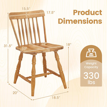 Goflame Windsor Dining Chairs Set of 2/4 with Turned Legs & Curved Spindle Back