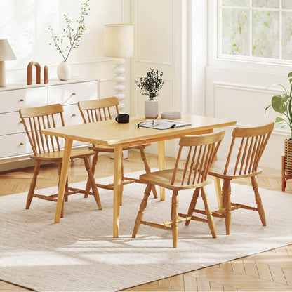 Goflame Windsor Dining Chairs Set of 2/4 with Turned Legs & Curved Spindle Back