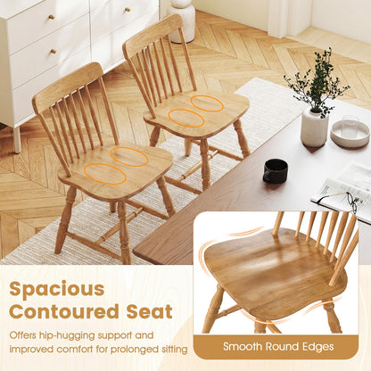 Goflame Windsor Dining Chairs Set of 2/4 with Turned Legs & Curved Spindle Back