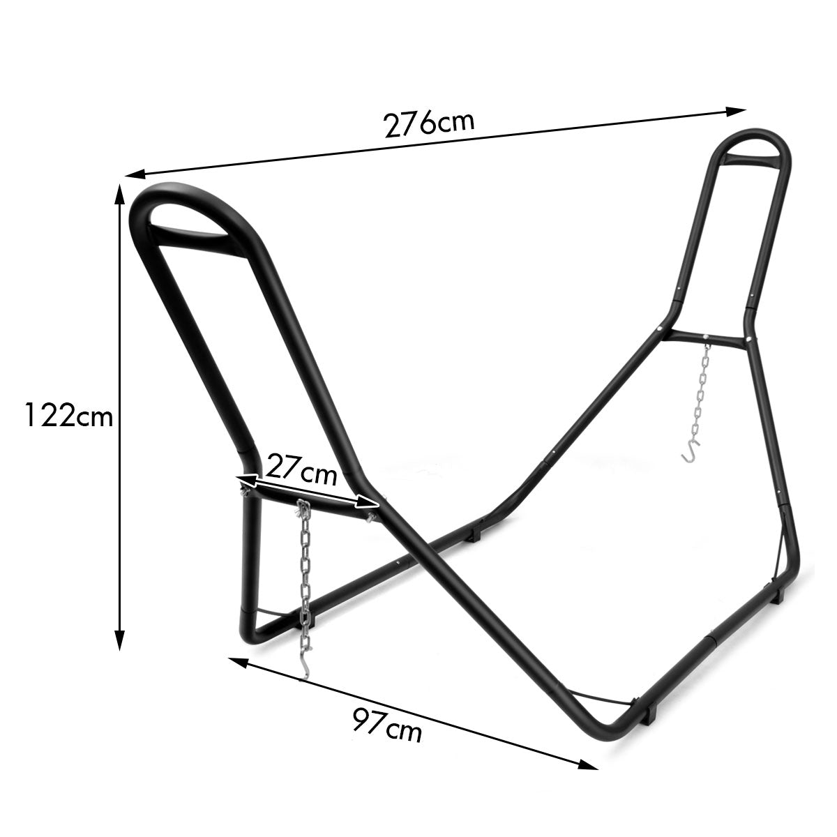 Goflame Multi-Use Universal Hammock Stand, 550LBS Capacity Adjustable Heavy Duty Hammock (Black)