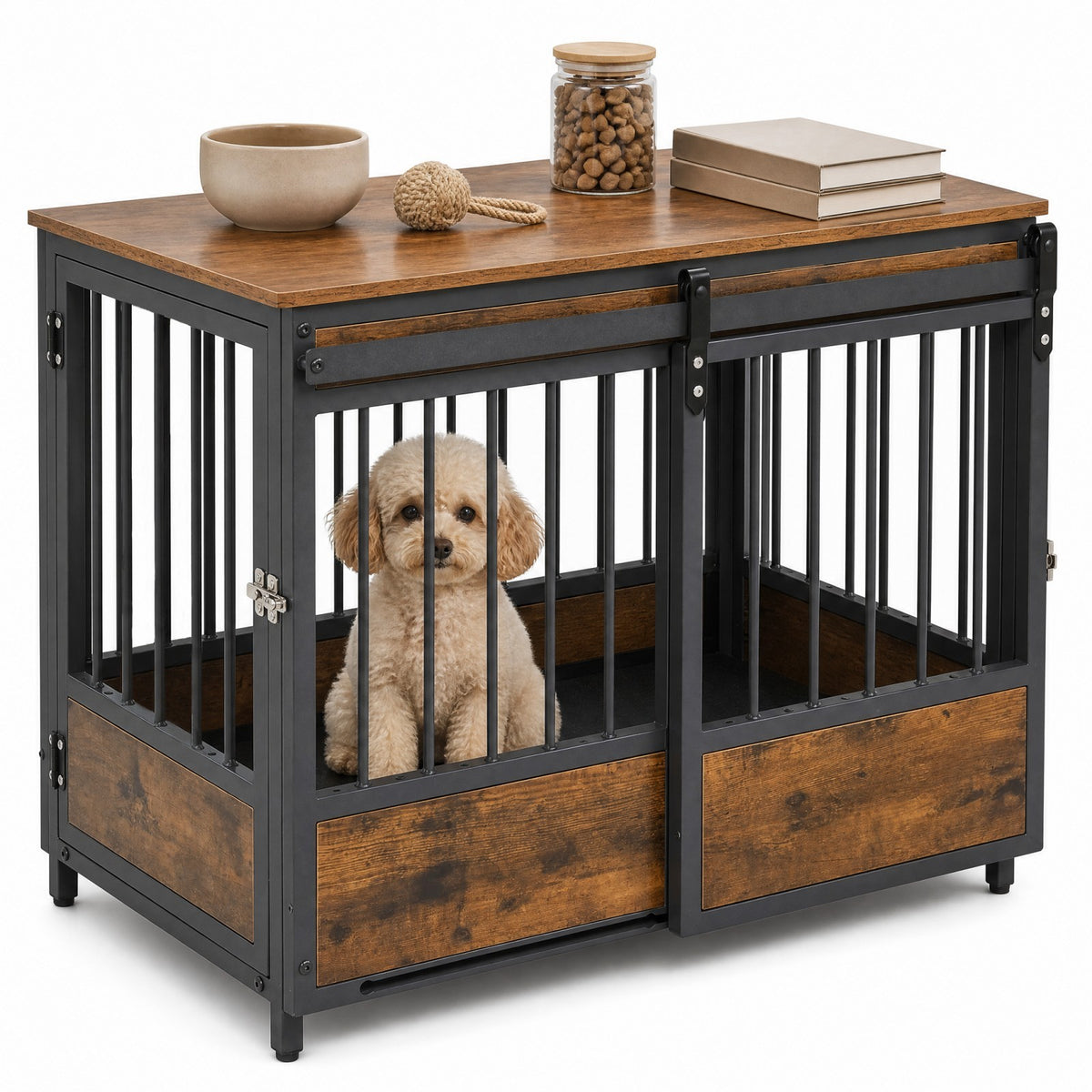 Goflame Dog Crate Furniture with 2 Doors