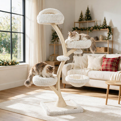 66.5"/169 cm Cat Tree with Top Perch, 2 Beds, Hammock & Sisal Posts