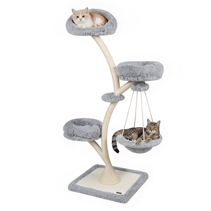 66.5"/169 cm Cat Tree with Top Perch, 2 Beds, Hammock & Sisal Posts