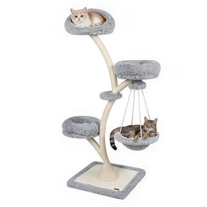 66.5"/169 cm Cat Tree with Top Perch, 2 Beds, Hammock & Sisal Posts