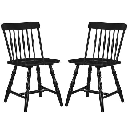 Goflame Windsor Dining Chairs Set of 2/4 with Turned Legs & Curved Spindle Back
