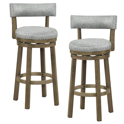 Goflame 31.5" Bar Height Stools with Linen Fabric Upholstered Seat & Back Set of 2/4