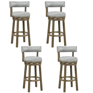 Goflame 31.5" Bar Height Stools with Linen Fabric Upholstered Seat & Back Set of 2/4