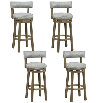 Goflame 31.5" Bar Height Stools with Linen Fabric Upholstered Seat & Back Set of 2/4
