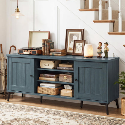 Goflame 2-Door TV Stand for TVs up to 65" with 2 Storage Cabinets & 4 Adjustable Shelves