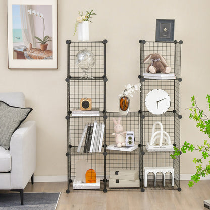 12 Wire Cubes Metal Freestanding Portable Modular DIY Bookcase, Storage Cabinet