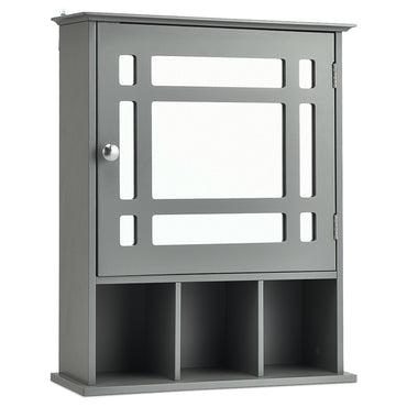 Bathroom Medicine Cabinet with Mirror, Wall Mounted Hanging Storage Organizer with Adjustable Shelf