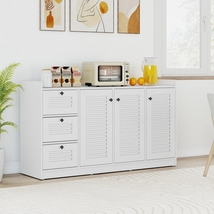 63” Buffet Cabinet with Storage, Large Sideboard with 3 Doors & 3 Drawers