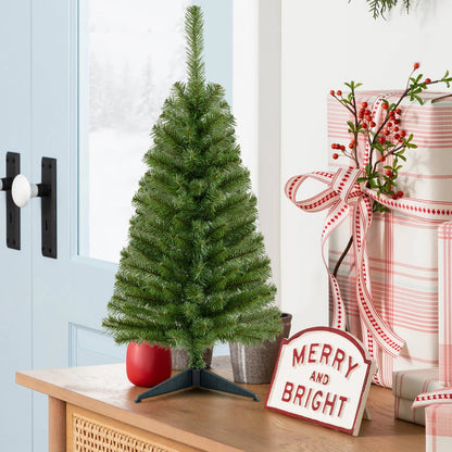 GOLFLAME 3FT Artificial Christmas Tree, Premium Mini Xmas Pine Tree with Stand Base Thicken Tips