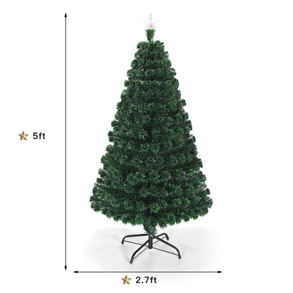 Artificial Christmas Tree Pre-Lit Optical Fiber Tree 8 Flash Modes - GoflameUS