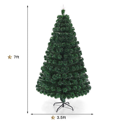 Artificial Christmas Tree Pre-Lit Optical Fiber Tree 8 Flash Modes - GoflameUS