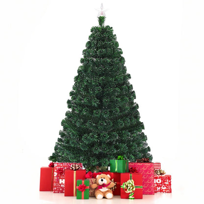 Artificial Christmas Tree Pre-Lit Optical Fiber Tree 8 Flash Modes - GoflameUS
