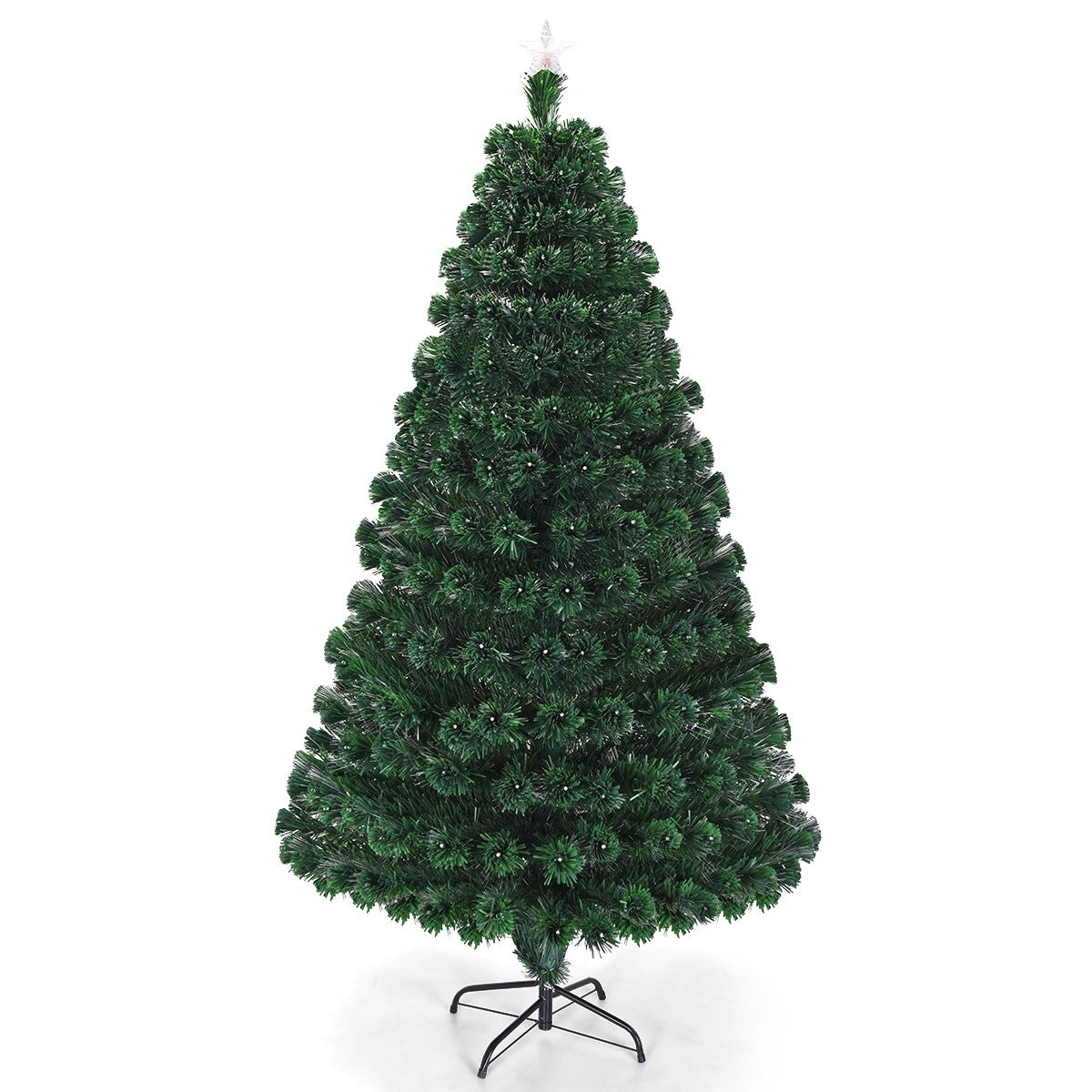 Artificial Christmas Tree Pre-Lit Optical Fiber Tree 8 Flash Modes - GoflameUS