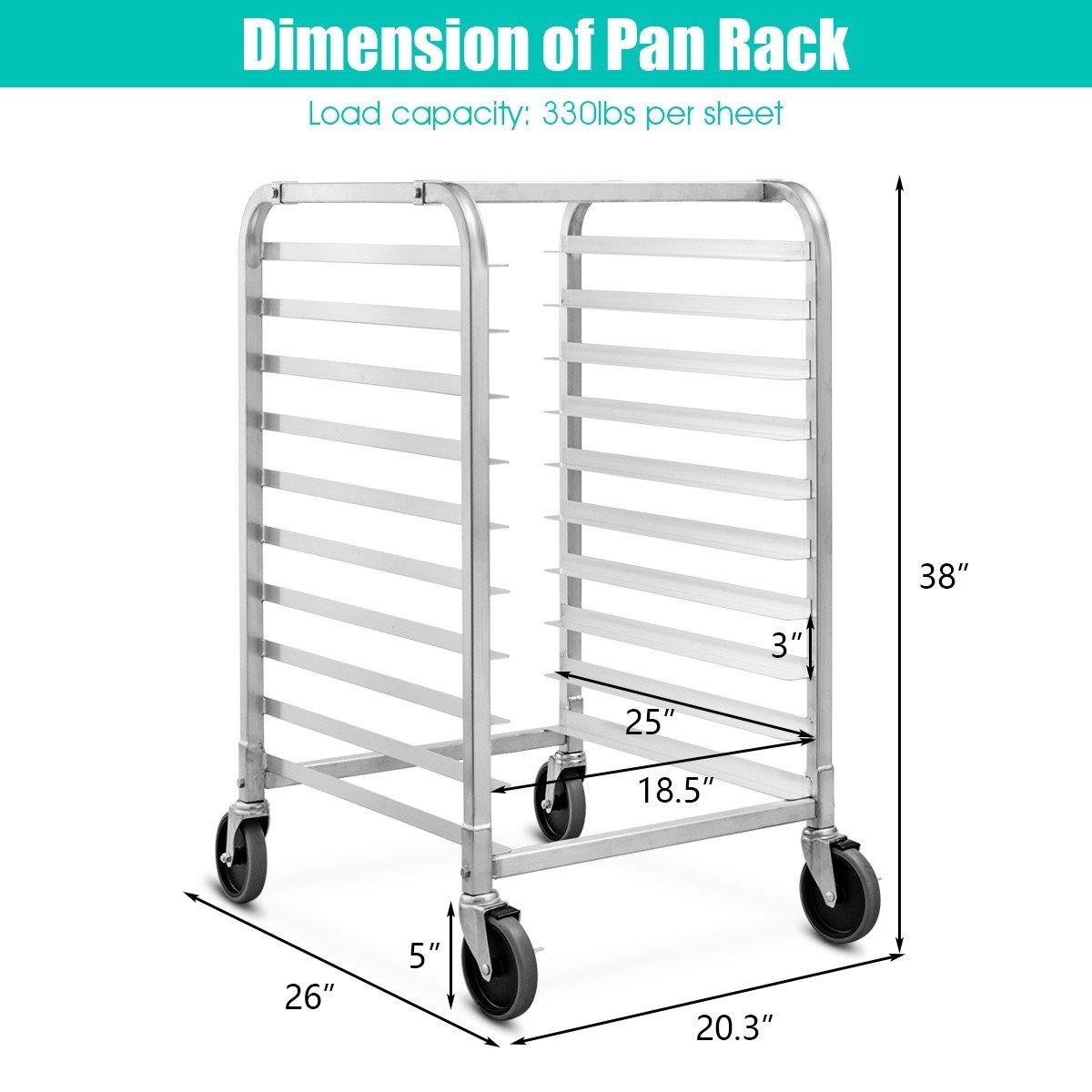 10 Tier Aluminum Bakery Rack Home Commercial Kitchen Bun Pan - Goflameus