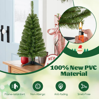 GOLFLAME 3FT Artificial Christmas Tree, Premium Mini Xmas Pine Tree with Stand Base Thicken Tips