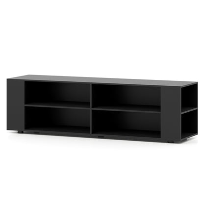 TV Stand for TVs up to 65 Inches, Modern Media Entertainment Center with 4 Open Storage Shelves and 4 Side Storage Shelves