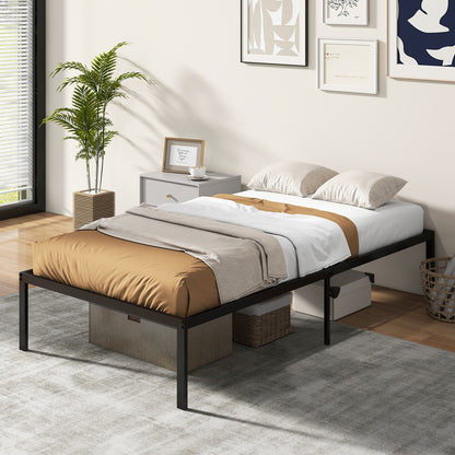 14” Twin Size Bed Frame, Metal Platform Bed Frame with Heavy Duty Steel Slat Support