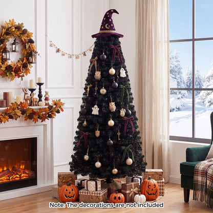 6ft Pencil Artificial Christmas Tree, Slim Christmas Tree with Metal Stand