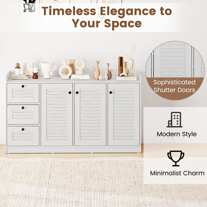 63” Buffet Cabinet with Storage, Large Sideboard with 3 Doors & 3 Drawers