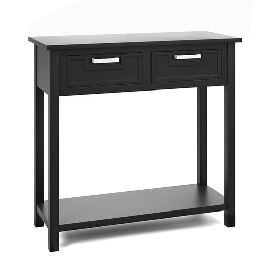 Small Console Table with 2 Drawers, 31” Entry Table with Storage Shelf