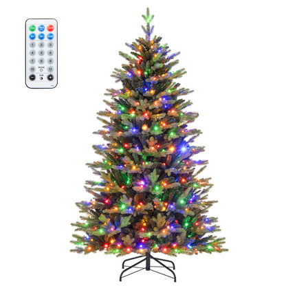 5FT Prelit Artificial Christmas Tree, Hinged Christmas Tree with 250 LED Lights