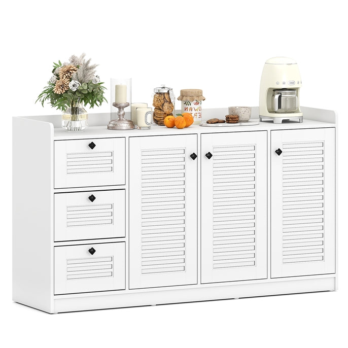 63” Buffet Cabinet with Storage, Large Sideboard with 3 Doors & 3 Drawers