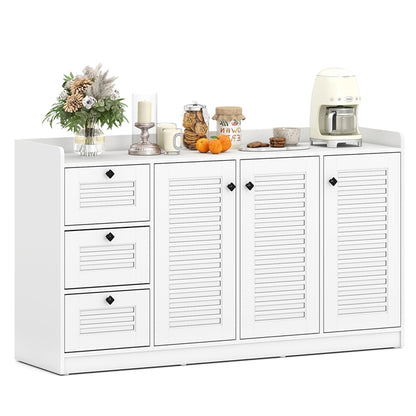 63” Buffet Cabinet with Storage, Large Sideboard with 3 Doors & 3 Drawers
