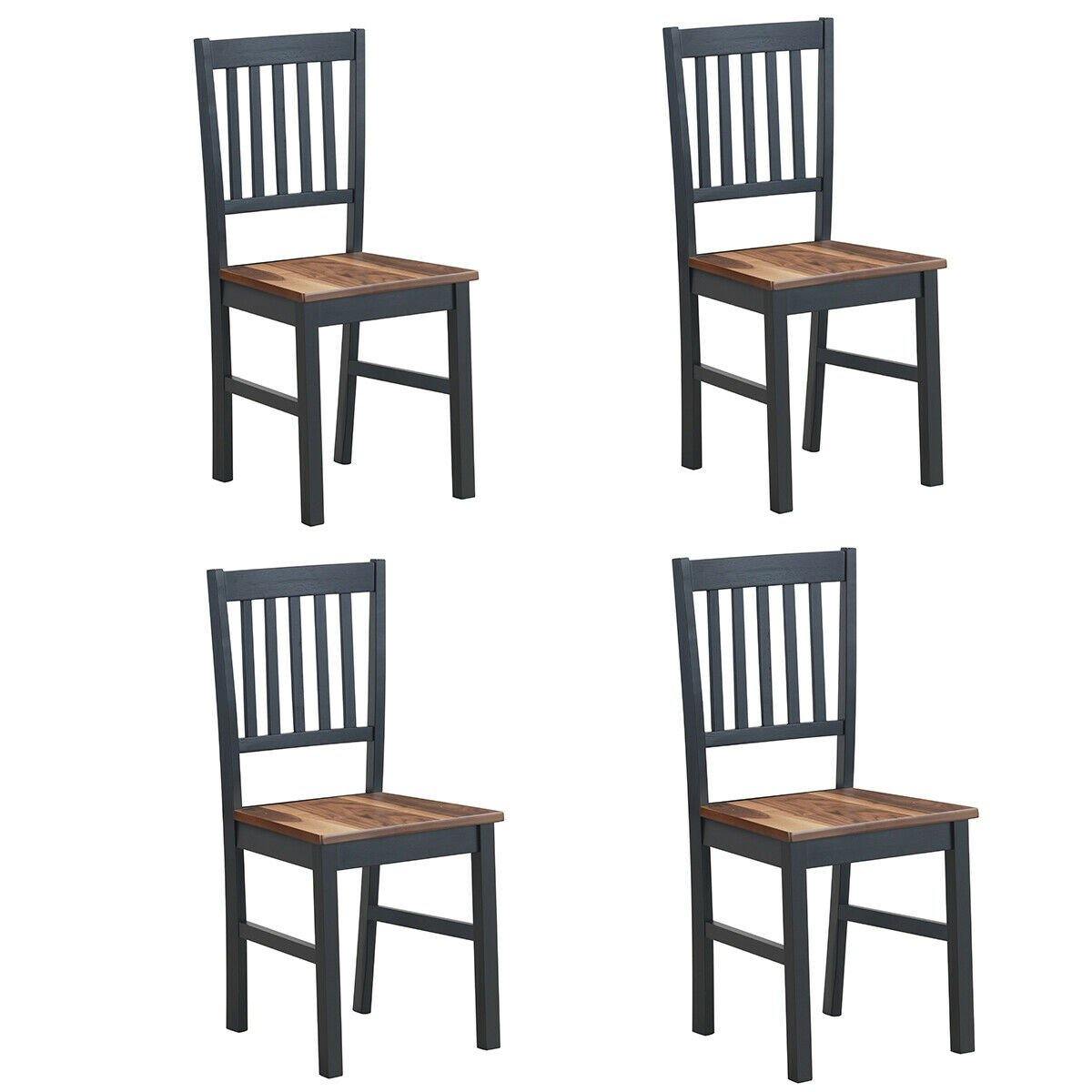 Goflame Set of 4 Wood Dining Chairs, Whitesburg Dining Room Side Chair w/ Wide Seat,Black - Goflameus