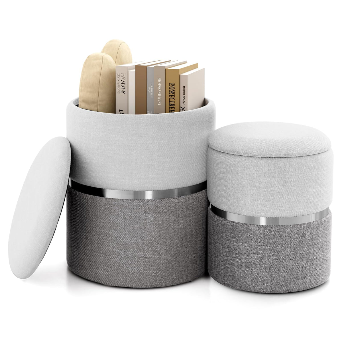 Goflame Ottoman with Storage - Set of 2 Storage Ottomans