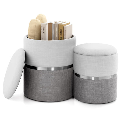 Goflame Ottoman with Storage - Set of 2 Storage Ottomans